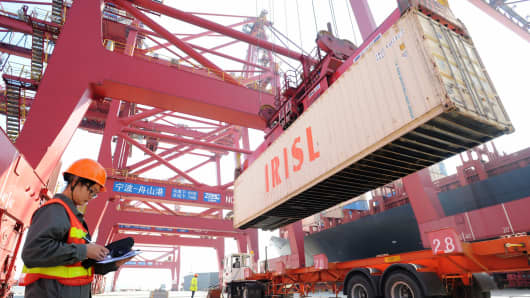 Shipping container at China's Dapu Port